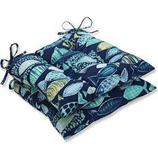 Pillow Perfect Outdoor/Indoor Hooked Lagoon Chair Cushions Blue, Green