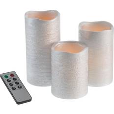 Lavish Home Flameless Set of 3 Real Wax Pillar LED Candle