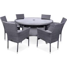 Round Patio Dining Sets Garden & Outdoor Furniture Royalcraft Malaga Patio Dining Set, 1 Table incl. 6 Chairs