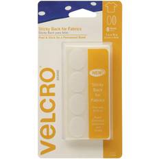 Hook & Loop Fasteners VELCRO Brand Sticky Back for Fabrics Ovals, White 8-Count