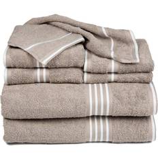 Lavish Home Rio 8 100 Bath Towel Beige, Brown