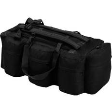 vidaXL 3-in-1 Army-Style Duffel Bag 90L Black Travel Storage Holdall Backpack