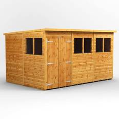 12 x 8 shed power 12x8 Pent Double Door Shed (Building Area )