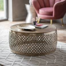 Gold Coffee Tables Khalasar Round Light Gold Coffee Table