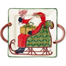 Vietri Old St. Nick Square Handled Serving Dish