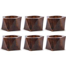 Design Imports Wood Set Napkin Ring 4pcs