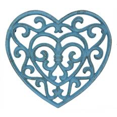 Handwash Trivets Stonebriar Collection Country Rustic Heat Denim Blue Heart Shaped Trivet