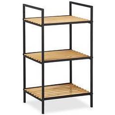 Relaxdays Standing Unit, 3 Tiers, Bamboo Book Shelf