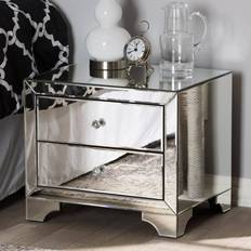 Baxton Studio Farrah Hollywood Regency Glamour Style Mirrored Bedside Table