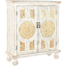 Dkd Home Decor White Fir Golden MDF Sideboard