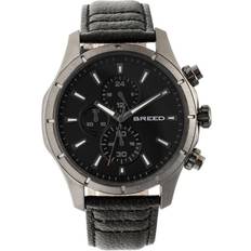 Breed Lacroix Chronograph Leather-Band Grey One Size