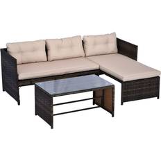 OutSunny 841-121 Outdoor Lounge Set, 1 Table incl. 1 Sofas