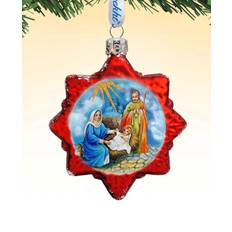 EK Designocracy Nativity Snowflake Mercury Holiday Color Christmas Tree Ornament