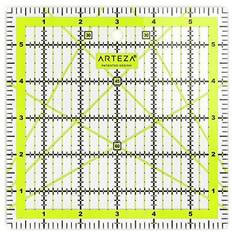 Green Rulers Arteza Quilting Ruler, Laser Cut Acrylic Quilters' Ruler Grid