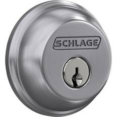 Schlage 1-3/8 to 2-1/4" Door Thickness, Satin Chrome Finish, Key Deadbolt