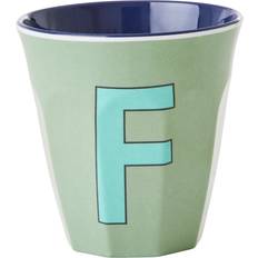 Rice melamin cup medium letter F 30 cl Khaki