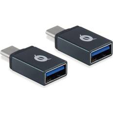 Conceptronic USB C - USB A 3.0 M-F Adapter 2-pack