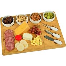 Round Cheese Boards Picnic at Ascot Organic Bamboo Emilia Deluxe Cheese Board