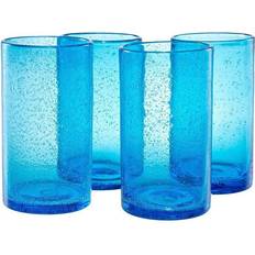Artland Iris Turquoise Highball Drinking Glass