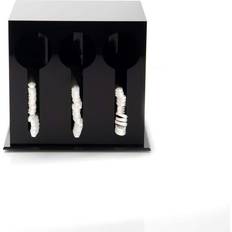 Black Utensil Holders Mind Reader 3-Compartment Dispenser, 5-3/4"D Utensil Holder