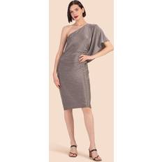 Trina Turk Ratio Ruched One-Shoulder Shimmer Dress MERCURY