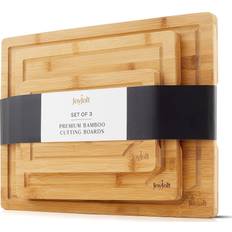 Joyjolt Bamboo Juice Grooves Chopping Board