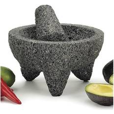 Orange Pestles & Morters Authentic Mexican Molcajete, 8.5" Pestle & Mortar