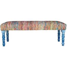 LR Home Colorful Chindi Settee Bench