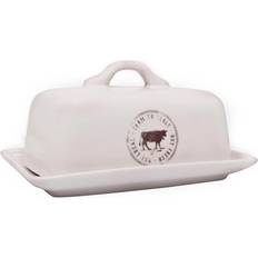 3R Studios Co-Op Stoneware Cow Decal Butter Dish