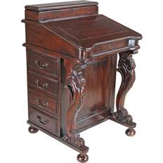 Purple Writing Desks Design Toscano The Captain's Davenport Carved Writing Desk