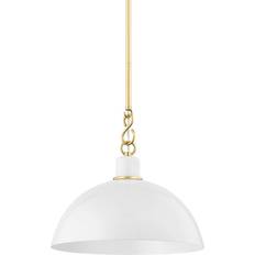 Mitzi Hudson Camille White/Aged Brass Pendant Lamp 33cm