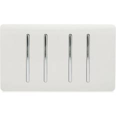 Blue Electrical Outlets & Switches Trendi Switch 4 Gang 2 Way Double Plate Rocker Light White