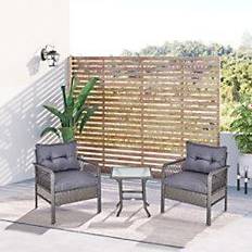 Grey Bistro Sets Garden & Outdoor Furniture OutSunny 3 Pieces Bistro Set