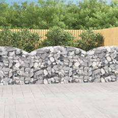 Iron Gabion Baskets vidaXL 200 100/120 Arched Gabion Basket Galvanised Iron Mesh Wire Stone Basket