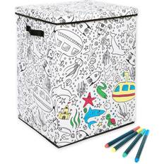 Baum Kid's Coloring Under Sea Print Hamper with Lid 4 Markers Sea