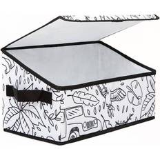 Baum Kid s Coloring Angled Storage Bin with Lid 4 Pack Of Washable Markers Jungle Print