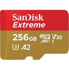 256 GB - USB 3.0/3.1 (Gen 1) Memory Cards & USB Flash Drives SanDisk Extreme microSDXC Class 10 UHS-I U3 V30 A2 190/130MB/s 256GB +Adapter