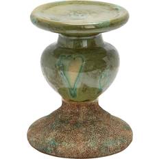 3R Studios Distressed Green 2-Tone Sculptural Pillar Candle Holder