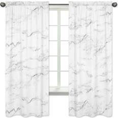 Sweet Jojo Designs Black Marble Collection 84-inch Treatment