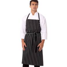 Polyester Aprons Chef Works A100-BCS English Apron White, Black