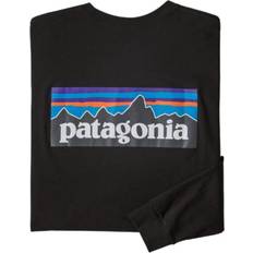 Patagonia Men T-shirts & Tank Tops Patagonia Long-Sleeved P-6 Logo Responsibili-T-shirt - Black