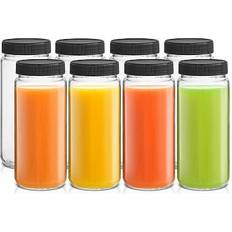 Joyjolt Reusable Juice Bottles w/ Mason Set Drinking Glass