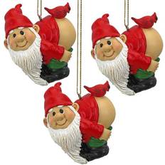 Design Toscano Loonie Moonie Gnome Holiday Set Of 3 Christmas Tree Ornament