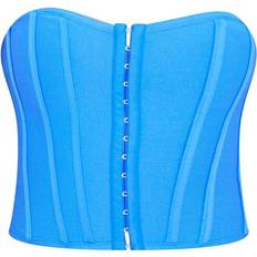 Blue - Women Corsets PrettyLittleThing Bandage Hook & Eye Structured Corset - Bright Blue