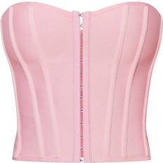 Polyester Corsets PrettyLittleThing Bandage Hook & Eye Structured Corset - Dusty Pink