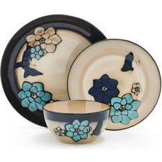 Pfaltzgraff Painted Butterfly Blue Dinner Set 12