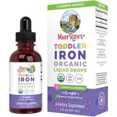 MaryRuth Organics Toddler Iron Liquid Drops, 1-3 Years, Grape, 2