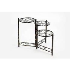 Ore International 3 Tier Heart Clover Round Plant Stand Metal