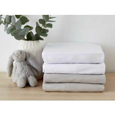 Baby Travel Cot Fitted Bed Sheet Grey, White