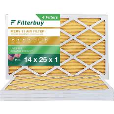 Filterbuy 14x25x1 MERV 11 Pleated HVAC AC Furnace Air Filters 4-Pack